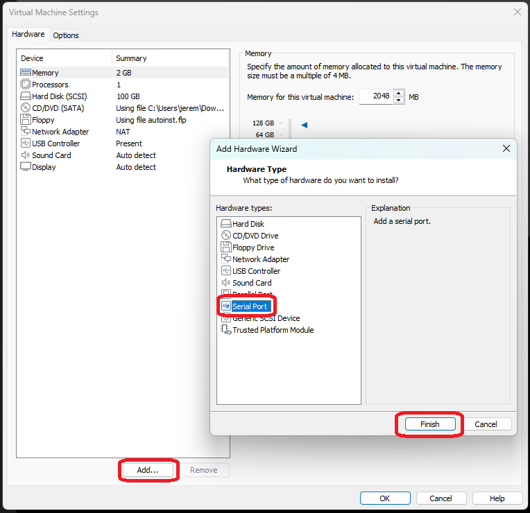 Vmware Add Serial Port