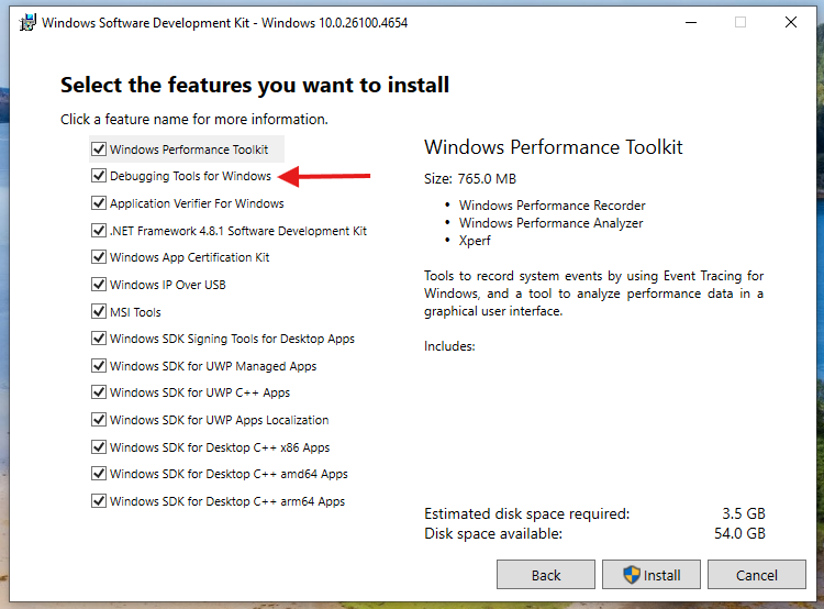 Install SDK features