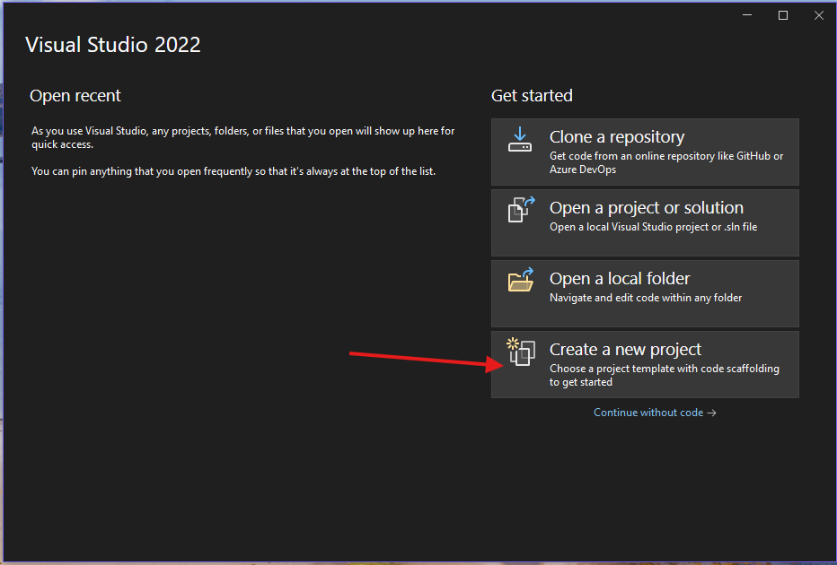 New visual studio project