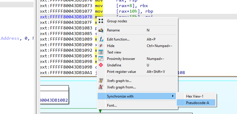 Syncronize IDA views