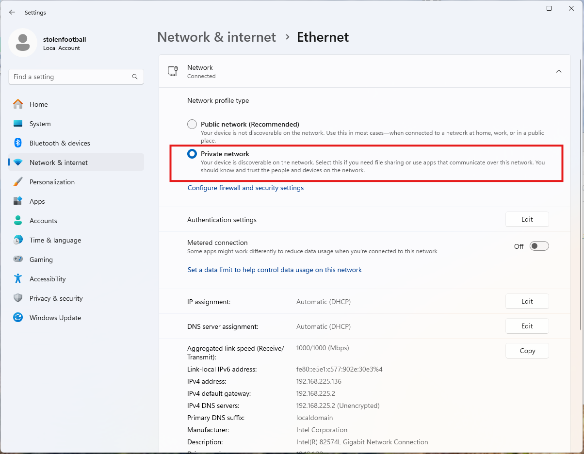 Private network