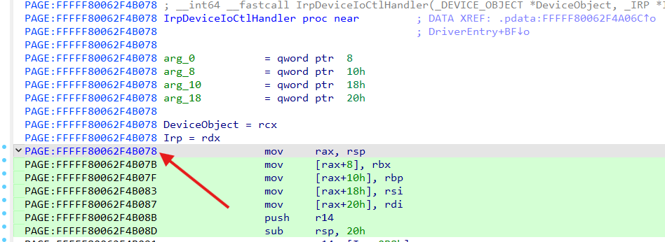 Device IOCTL handler